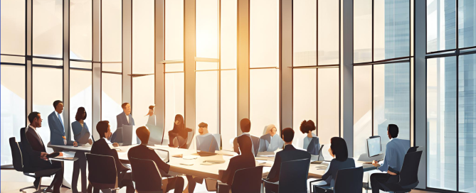 the hidden cost of low cost. Group of people working away in an office with big windows