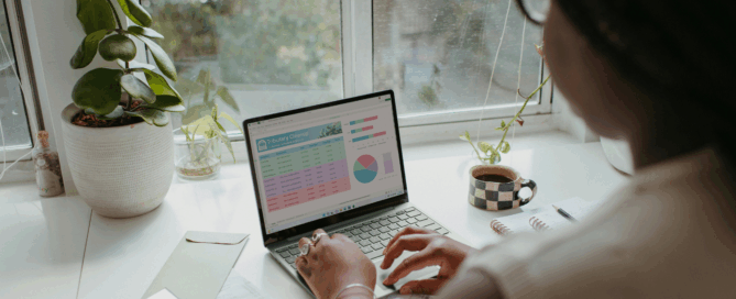 Making Tax Easy. A lady looking at her tax on a laptop