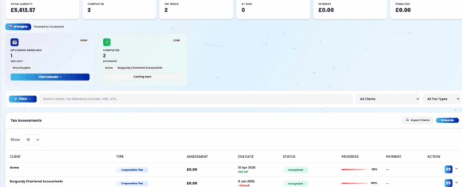 MTD Command Centre. Tax dashboard for accountants