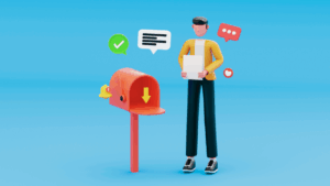 MTD submission. Man submitting something into a post box