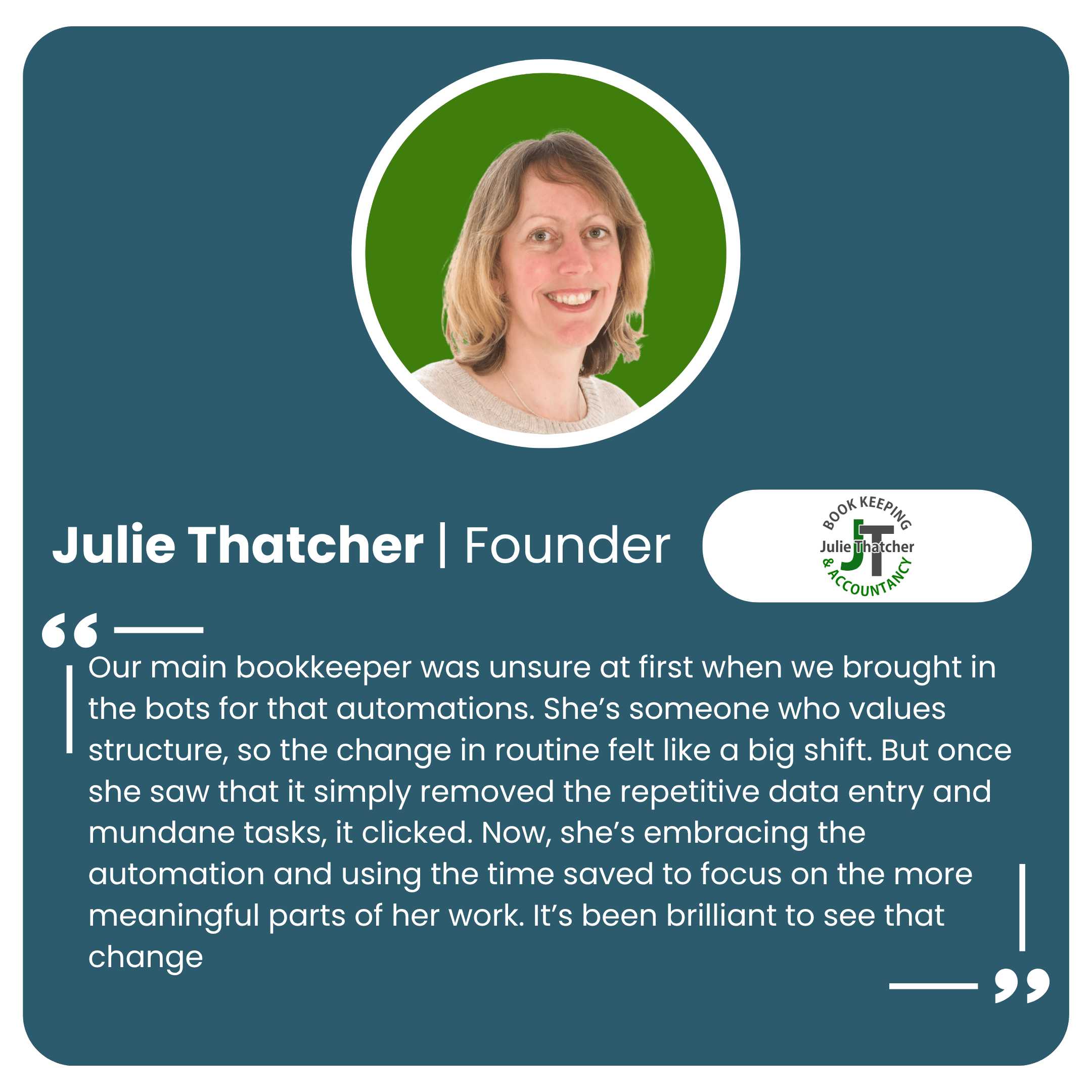 Julie Thatcher testimonial